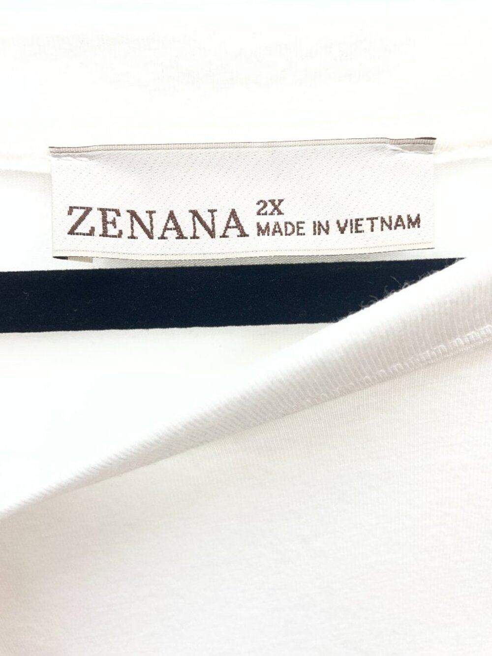 Zenana Outfitters Women’s Ivory Crew Neck Short Sleeve Basic Tee Plus 2X NEW - Picture 3 of 5